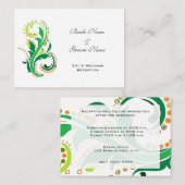 De kaarten van de ontvangstdetails van het huwelij (Voorkant / Achterkant)