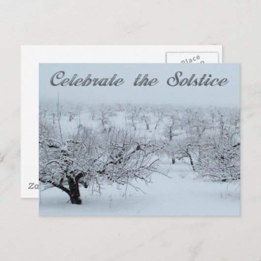 De Kaarten van de Solstice Winter Scene vieren (Voorkant / Achterkant)