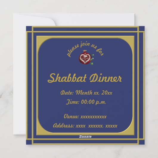 De Kaarten van de Uitnodigingen van het Diner van (Achterkant)