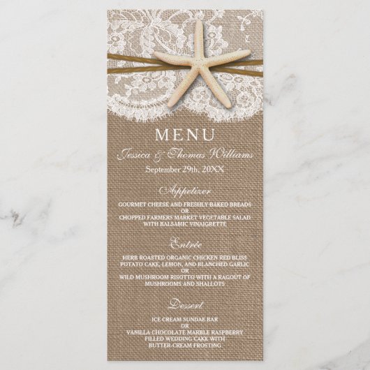 De Kaarten van het Rustic Starfish Wedding Collect (Voorkant)