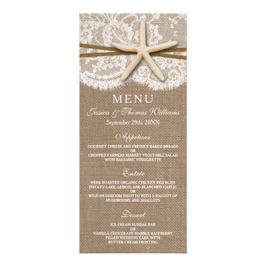 De Kaarten van het Rustic Starfish Wedding Collect Reclamekaart (Voorkant)