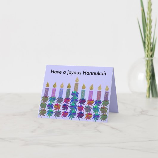 De Kaarten van Menorah van de Bloem van Hannukah (Voorkant)