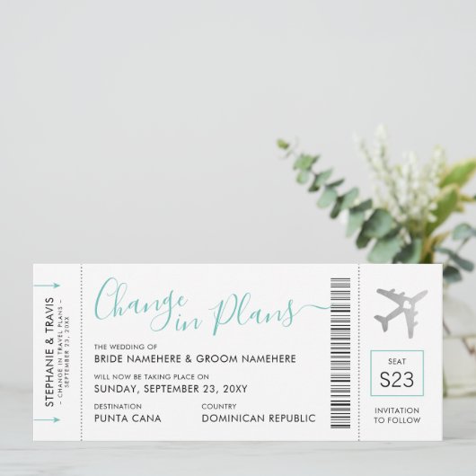 De kaartje van de pas van het instappen verandert  aankondiging (Staand voorkant)