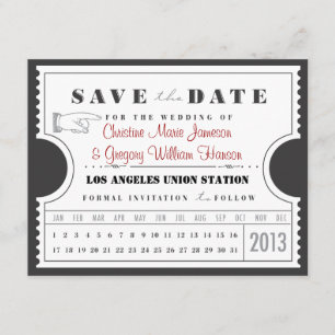 De kaartje van de Punch van het kaartje sparen de  Save The Date