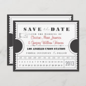 De kaartje van de Punch van het kaartje sparen de Save The Date (Voorkant / Achterkant)