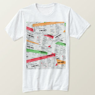 De kaartjes van het lijnvliegtuig t-shirt