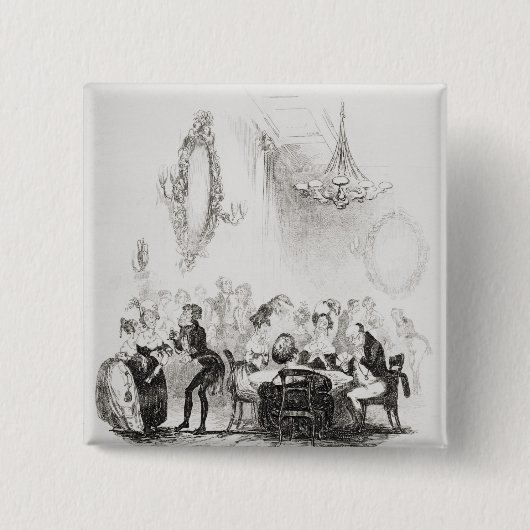 De kaartkamer bij Bath Vierkante Button 5,1 Cm (Voorkant)
