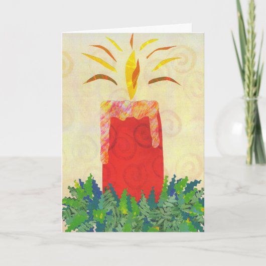 De kaartsjabloon van Gleaming van het kaarslicht Feestdagen Kaart (Voorkant)