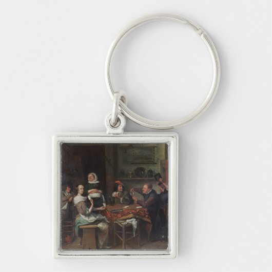 De kaartspelers sleutelhanger (Voorkant)