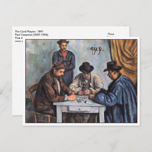De kaartspelers van Paul Cezanne Briefkaart (Voorkant / Achterkant)