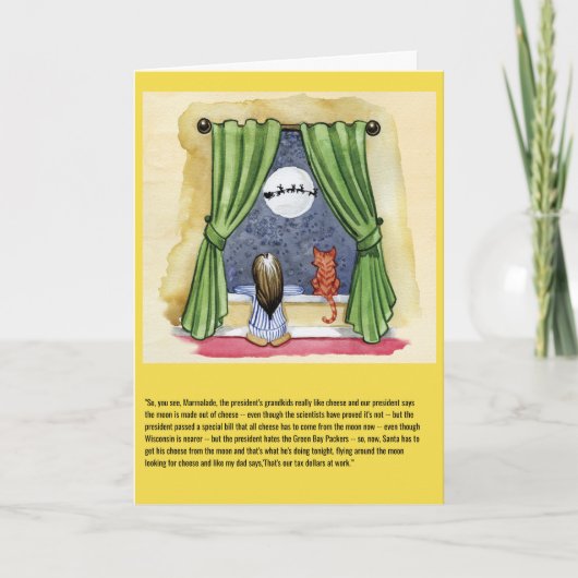 De Kaas van de maan Feestdagen Kaart (Voorkant)