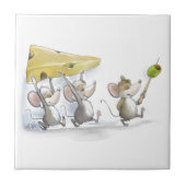 De kaasberg (met olijven) tegeltje (Voorkant)