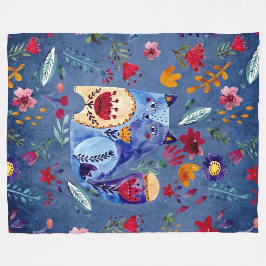 De kaasdoos in de bloem fleece deken (Voorkant (Horizontaal))