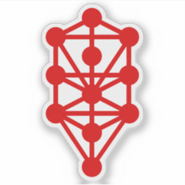 De kabbalistische levensboom (rood) sticker