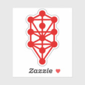 De kabbalistische levensboom (rood) sticker (Vel)