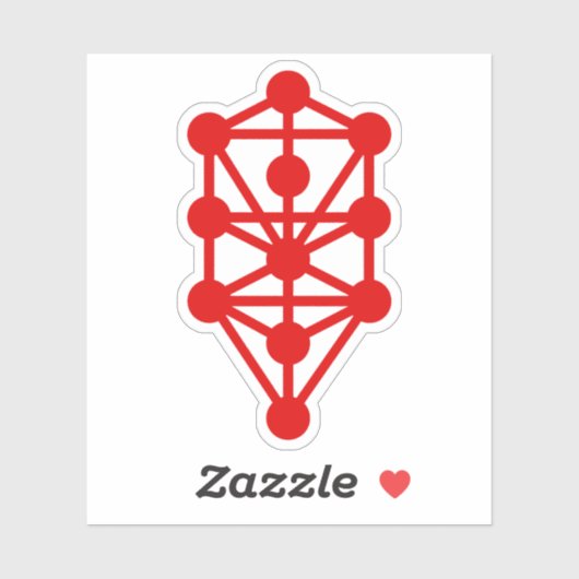De kabbalistische levensboom (rood) sticker (Vel)