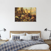 De kabel Diogenes, die met een lantaarn voor Canvas Afdruk (Insitu (Slaapkamer))