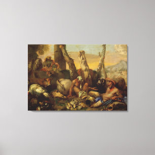 De kabel Diogenes, die met een lantaarn voor Canvas Afdruk