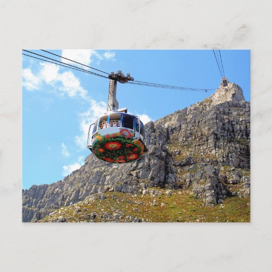 De kabelauto in Kaapstad die het tafelgebergte opg Briefkaart (Voorkant)