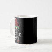 De Kabouter Kerst Familie Bijpassende Geruite Kers Koffiemok (Voorkant links)