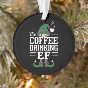 De Kabouterfamilie die koffie drinkt, kerst-matchi Ornament
