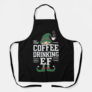 De Kabouterfamilie die koffie drinkt, kerst-matchi Schort