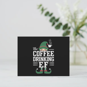 De Kabouterfamilie die Koffie Drinkt Kerst Matchin Feestdagenkaart