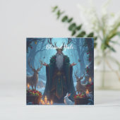 De Kabouterkoning verwelkomt een saaie Yule Kaart (Staand voorkant)