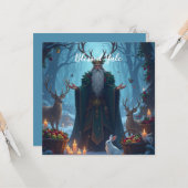 De Kabouterkoning verwelkomt een saaie Yule Kaart (Voorkant / Achterkant in situ)