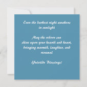 De Kabouterkoning verwelkomt een saaie Yule Kaart (Achterkant)
