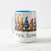 De kabouters in de bus tweekleurige koffiemok (Voorkant links)