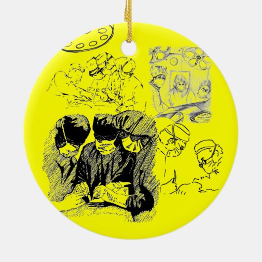 "De kaduceus-chirurg/medisch Ornament" Keramisch Ornament (Achterkant)