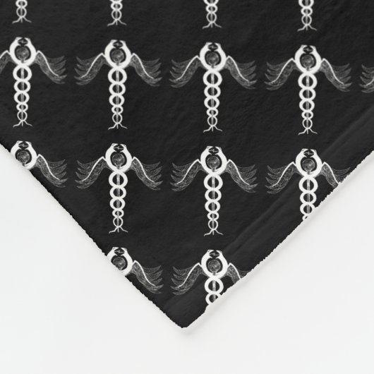 De kaduceus (wit) fleece deken (Hoek)