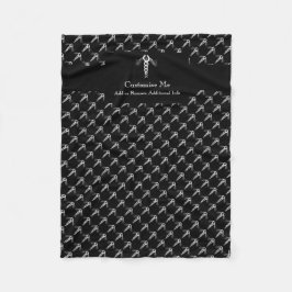 De kaduceus (wit) fleece deken