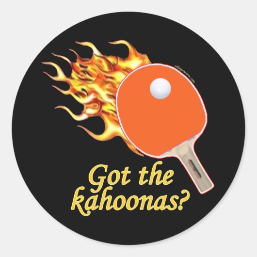 De Kahoonas Flaming Ping Pong Ronde Sticker (Voorkant)