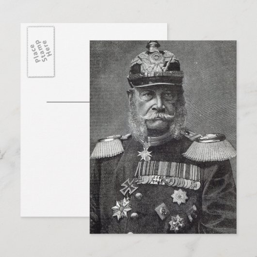 De Kaiser Wilhelm, uit 'vrijetijdsuren', 1888 Briefkaart (Voorkant / Achterkant)