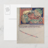 De kaken van de hel slikken van de rode draak briefkaart (Voorkant / Achterkant)