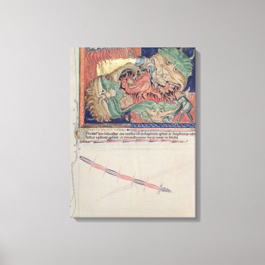 De kaken van de hel slikken van de rode draak canvas afdruk (Voorkant)