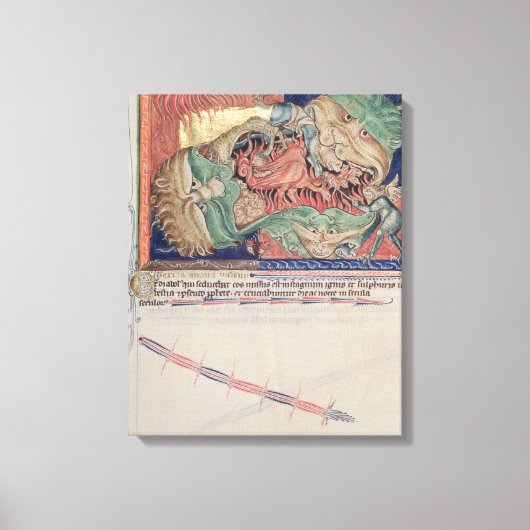 De kaken van de hel slikken van de rode draak canvas afdruk (Voorkant)
