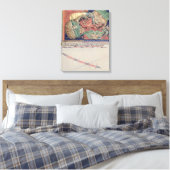 De kaken van de hel slikken van de rode draak canvas afdruk (Insitu (Slaapkamer))