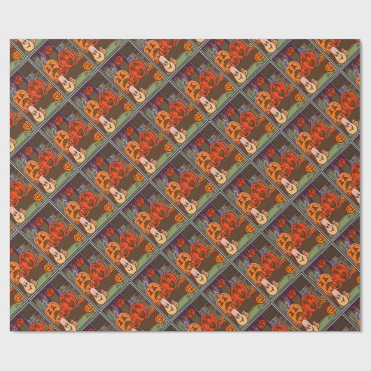 De kalebassen blij Halloween Cadeaupapier (Vlak)