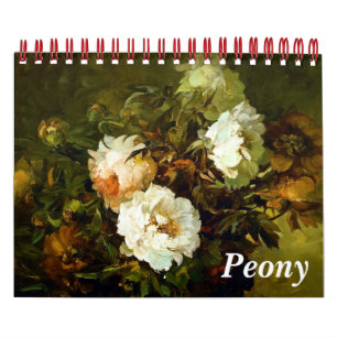 De Kalender van de Kunst van de pioen (5.5" x 7")