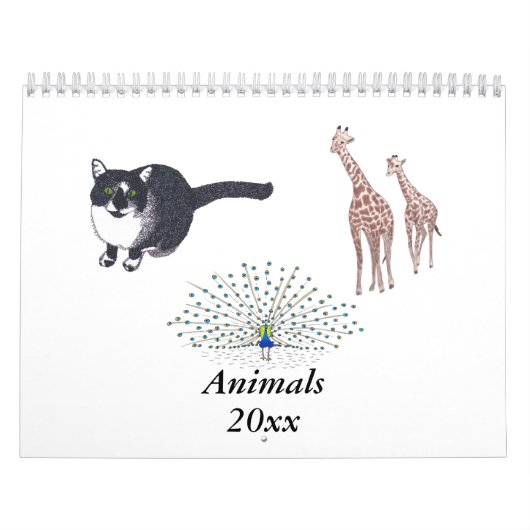 De kalender van de muur van dieren kiest Jaar (Hoes)