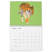 De kalender van de muur van dieren kiest Jaar (Feb 2027)