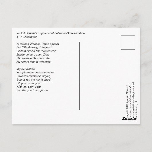De kalender van de ziel 36 Briefkaart (Achterkant)