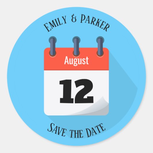 De kalender voor het afbreken van de datum opslaan ronde sticker (Voorkant)