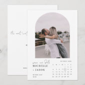 De kalenderfoto van de partij sparen de Uitnodigin Kaart (Voorkant / Achterkant)