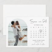 De kalenderfoto van de partij sparen de Uitnodigin Kaart (Voorkant / Achterkant)