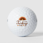 De kalkoentijd. Funny Thanksgiving citaat letterin Golfballen (Voorkant)