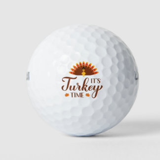 De kalkoentijd. Funny Thanksgiving citaat letterin Golfballen